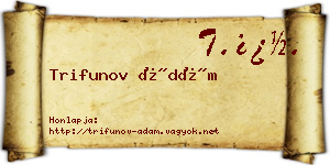Trifunov Ádám névjegykártya